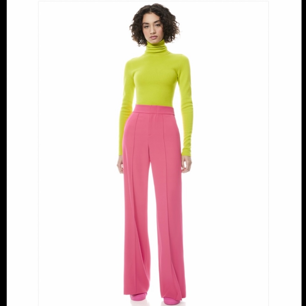Alice + Olivia Vibrant Pink Wide-Leg Trousers - Picture 6 of 8